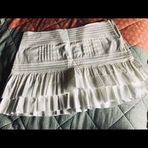 bebe Pleated White Skirt
